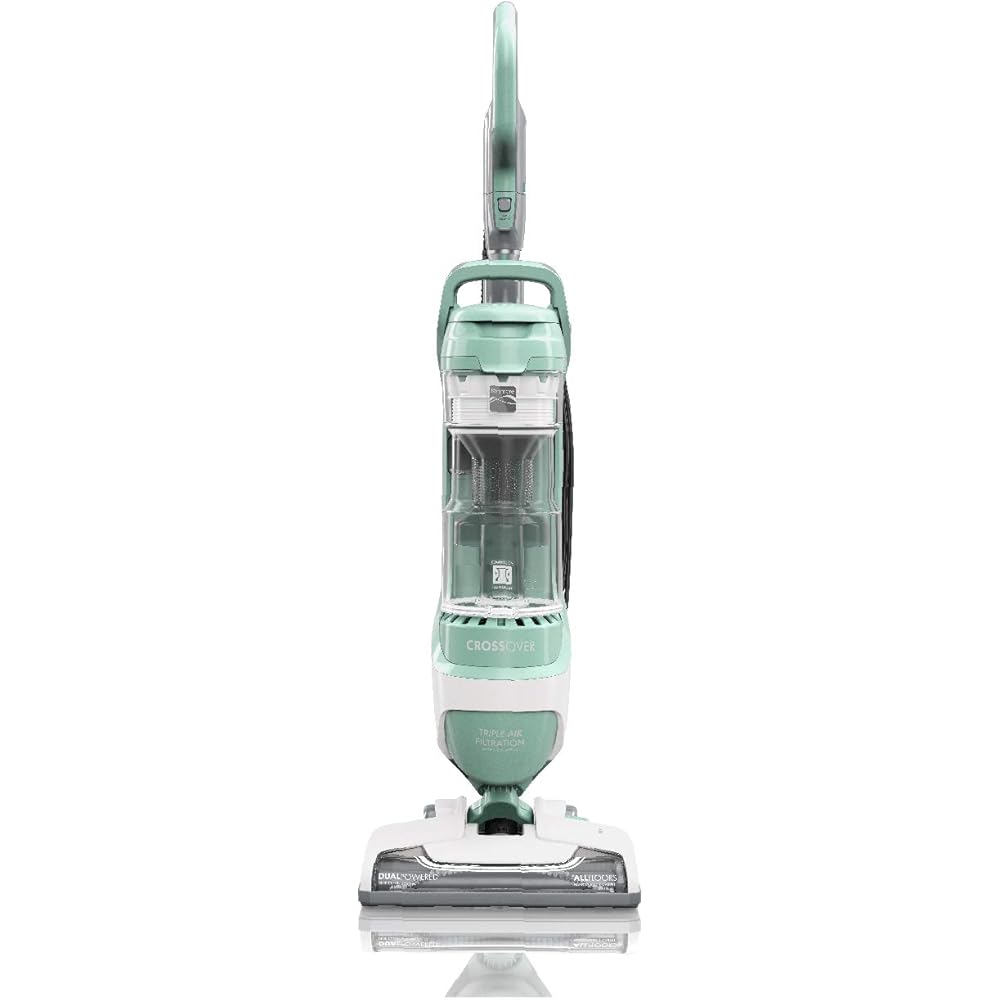 Kenmore DU3017 Friendly Upright Bagless 2-Motor Crossover Max Beltless Vacuum Cleaner with Lift-Away Design, Pet Handi-Mate, Triple HEPA, Height Adjustment, 3 Cleaning Tools, Light Green