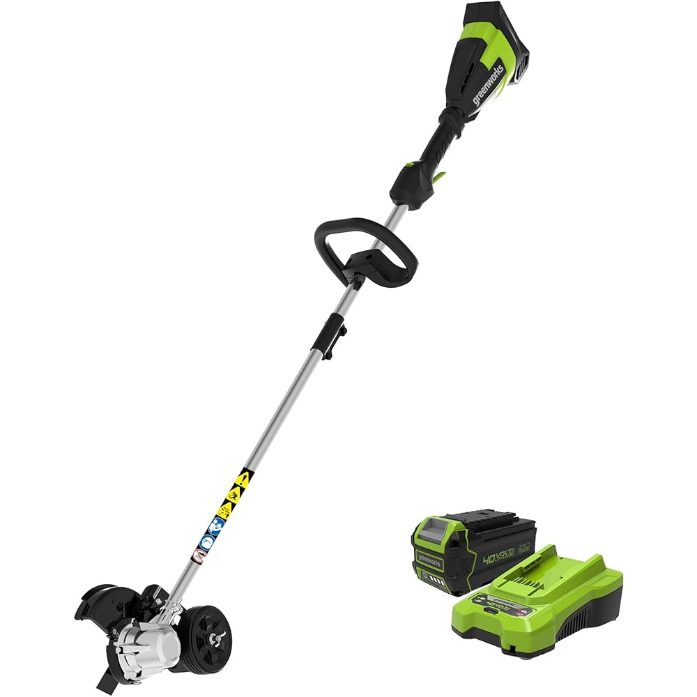 Greenworks 40V 8" Brushless Edger, 4.0Ah USB Battery and Charger Included
