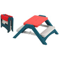 PalPlay Fun N Fold Picnic Table for Kids – Indoor Outdoor – Red White and Blue Lightweight Foldable Picnic Table – Quick and Easy Storage – Toddlers Age 2 and up