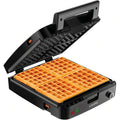 KRUPS 4-Slice Belgian Waffle MakerStainless Steel, 5 Browning Levels, Audible Ready Beep, Removable Plates, 1200W, Silver/Black Perfect for Family Breakfasts