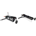 Brinly 2-in-1 40" Aerator Spreader and 48" Tow Behind Dethatcher Lawn Care Bundle