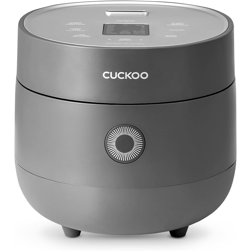 CUCKOO Rice Cooker 6 Cup Uncooked / 12 Cup Cooked, Modern Fuzzy Logic Rice Cooker Small with Delay Timer &amp; Keep Warm Setting, Versatile Food Steamer for Cooking, Non-Stick Inner Pot, Gray (CR-0675FG)