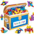 Blockaroo Magnetic Foam Building Blocks 100-Piece Set with Storage Chest, Bath Toys for Toddlers, Preschool Toys, Bathtub Toys, Sensory Toys, Blocks for Toddlers 3-5, Engineering Toys for Kids 3-5