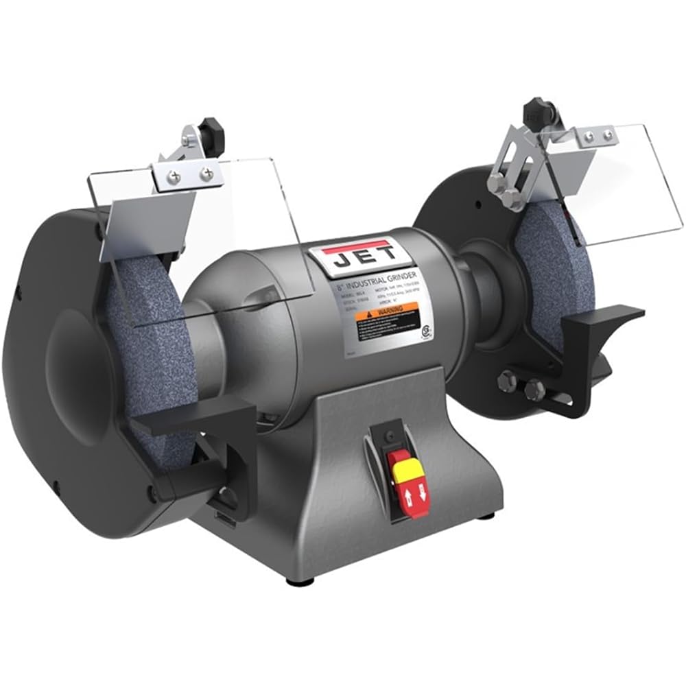 JET 8-Inch Industrial Bench Grinder, 3600 RPM, 1 HP, 115V 1Ph (Model IBG-8)
