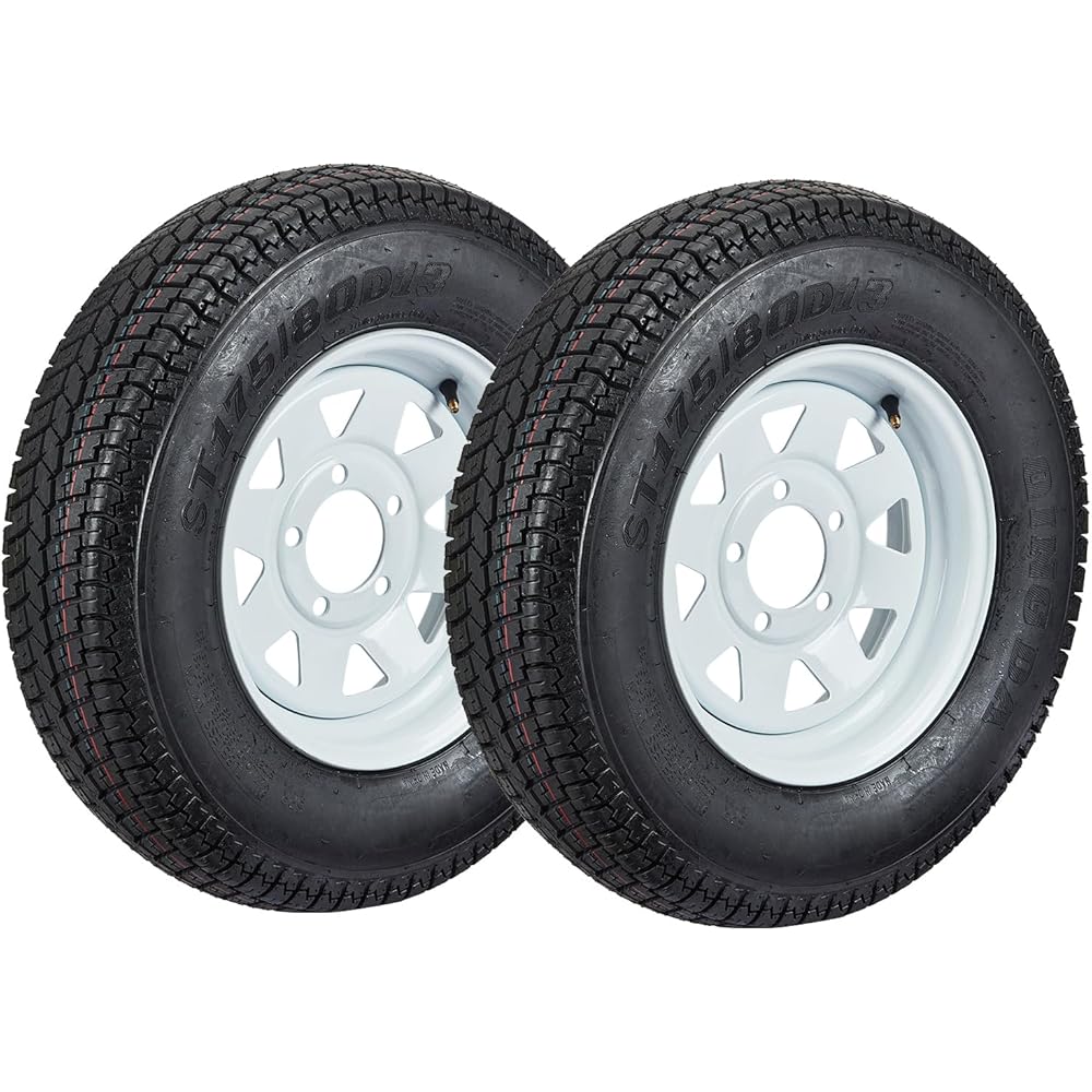 GarveeTech ST175/80D13 175 80 13 Tire 5 Lug, Load Range C, 6 PLY, 2 Pack ST175 80D13 Tire, Muti Function Lawn Mower Tire &amp; Tractor Turf Tire