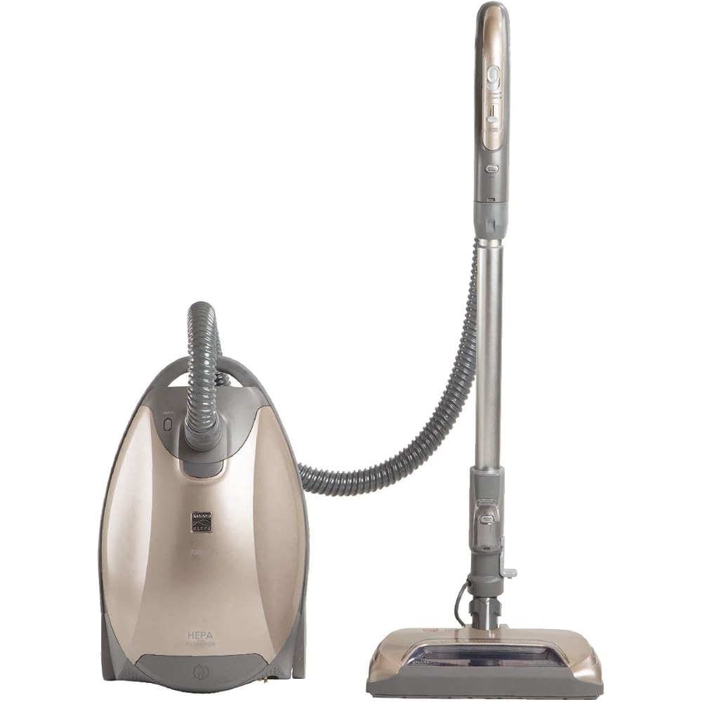 Kenmore 81714 Bundle Ultra Plush Lightweight Bagged Canister Vacuum with Pet PowerMate, HEPA, Extended Telescoping Wand, Retractable Cord, and 3 Cleaning Tools, 700 Series, Gold