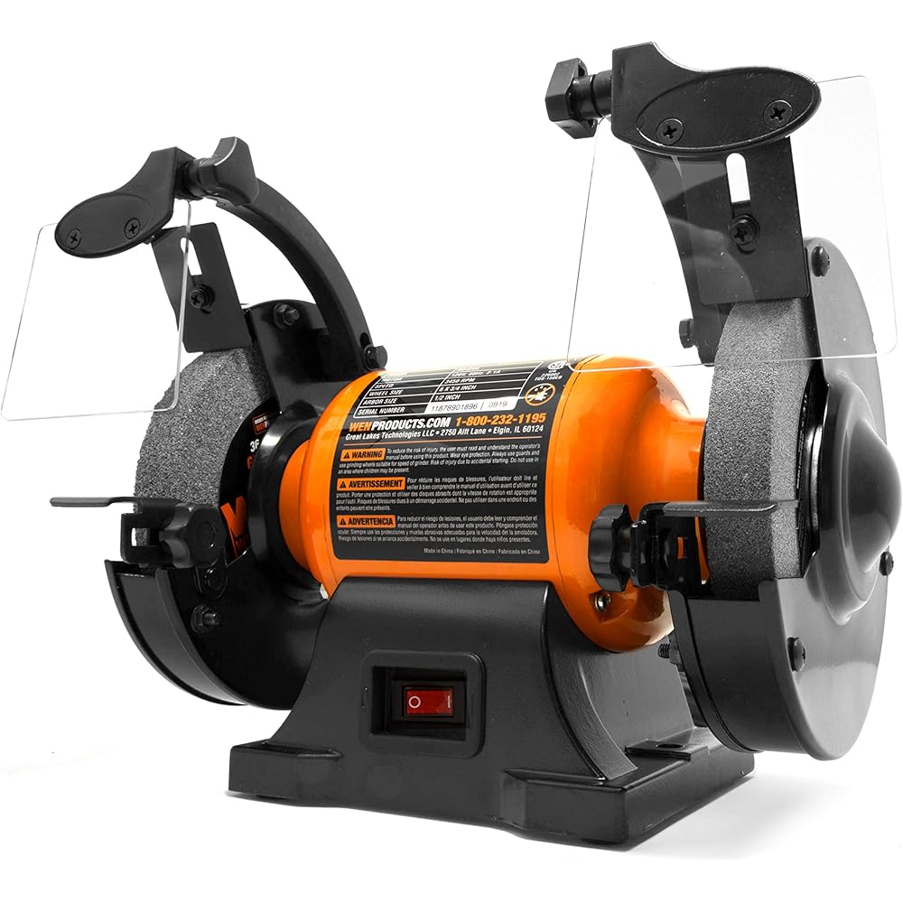 WEN BG4260 2.1-Amp 6-Inch Single Speed Bench Grinder, Orange,black