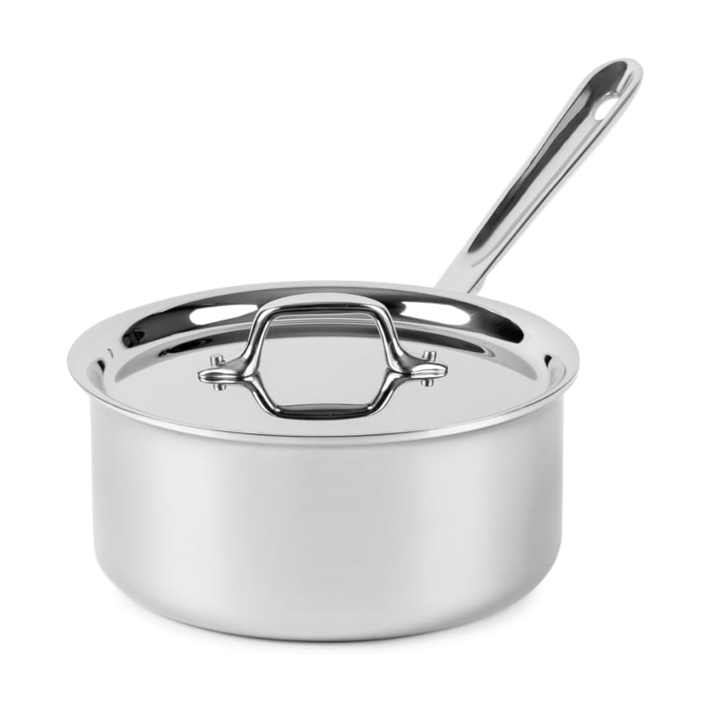 All-Clad D3 3-Ply Stainless Steel Sauce Pan with Lid 3 Quart, Induction, Oven Broiler Safe 600F, Multipurpose, Compatible w/ All Cooktops, For Restaurant or Home Kitchen, Pots &amp; Pans, Cookware, Silver