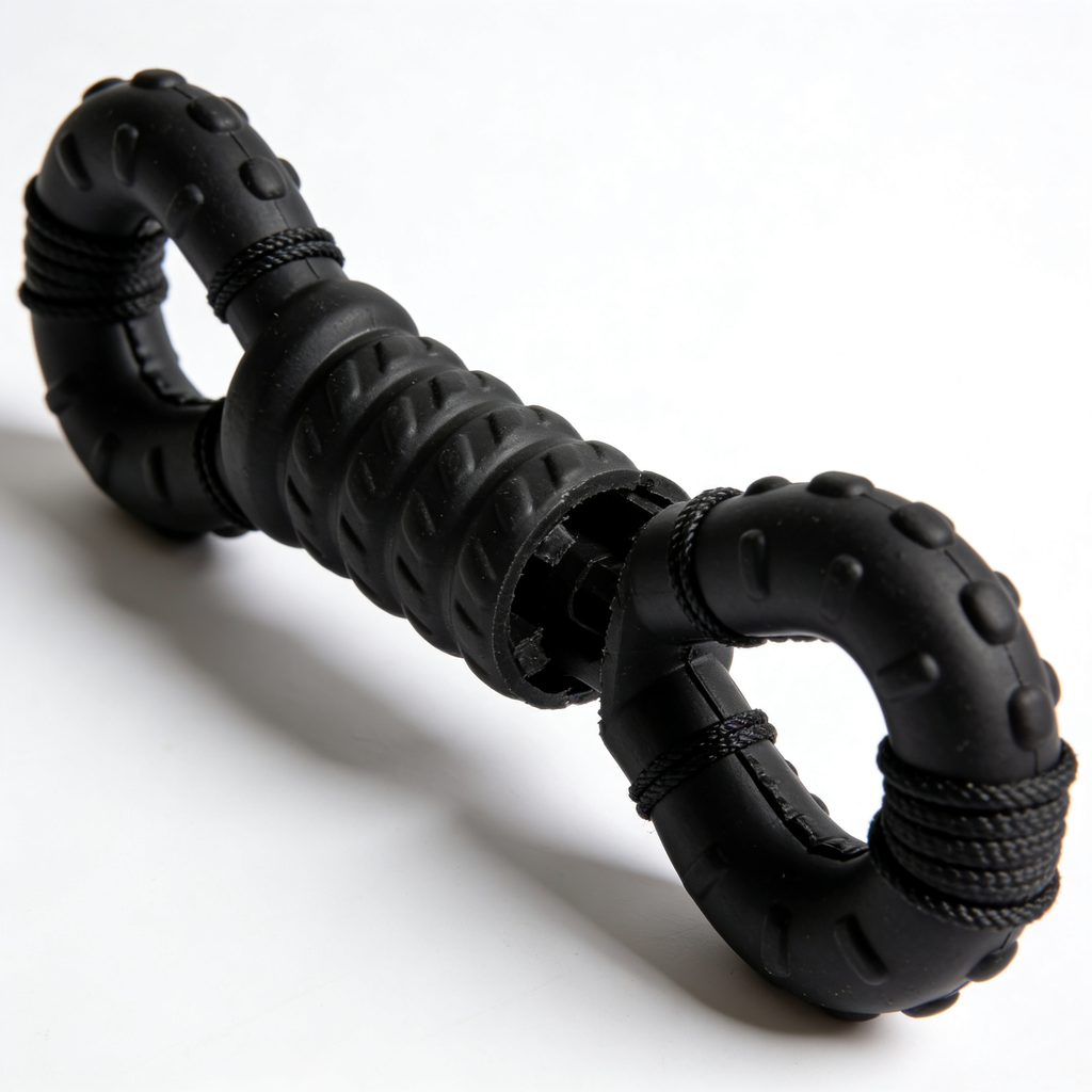 Aorionochm Dog Toys for Aggressive Chewers | Virtually Indestructible Pull Toy for Large Breeds Such as Pit Bulls and German Shepherds | Heavy Duty Tug Dog Toy | Large | Black