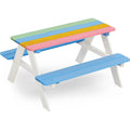 BTEXPERT Kids Picnic Table Wooden Child Children Activity Sensory Chair Bench Set