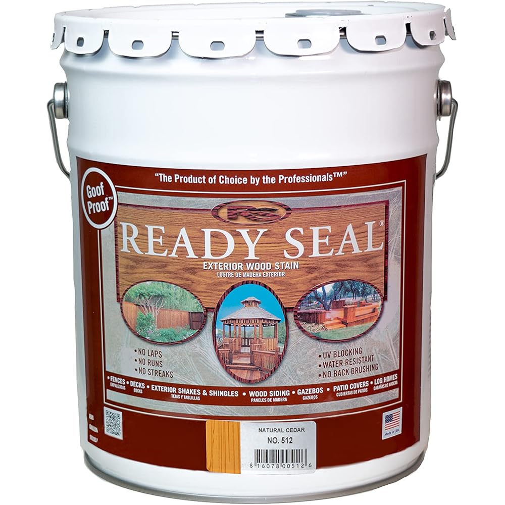 Ready Seal 512 5-Gallon Pail Natural Cedar Exterior Stain and Sealer for Wood